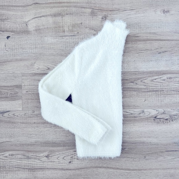 Fuzzy White Sweater - Picture 2 of 4